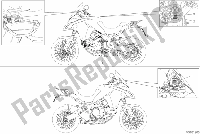Tutte le parti per il Etichetta, Avvertenza del Ducati Multistrada 1260 Enduro 2019